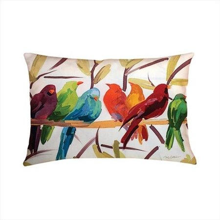 MANUAL WOODWORKERS & WEAVERS Manual Woodworkers and Weavers SHXFKT Flocked Together Birds Climaweave Pillow Digitally Printed 24 X 18 in. SHXFKT